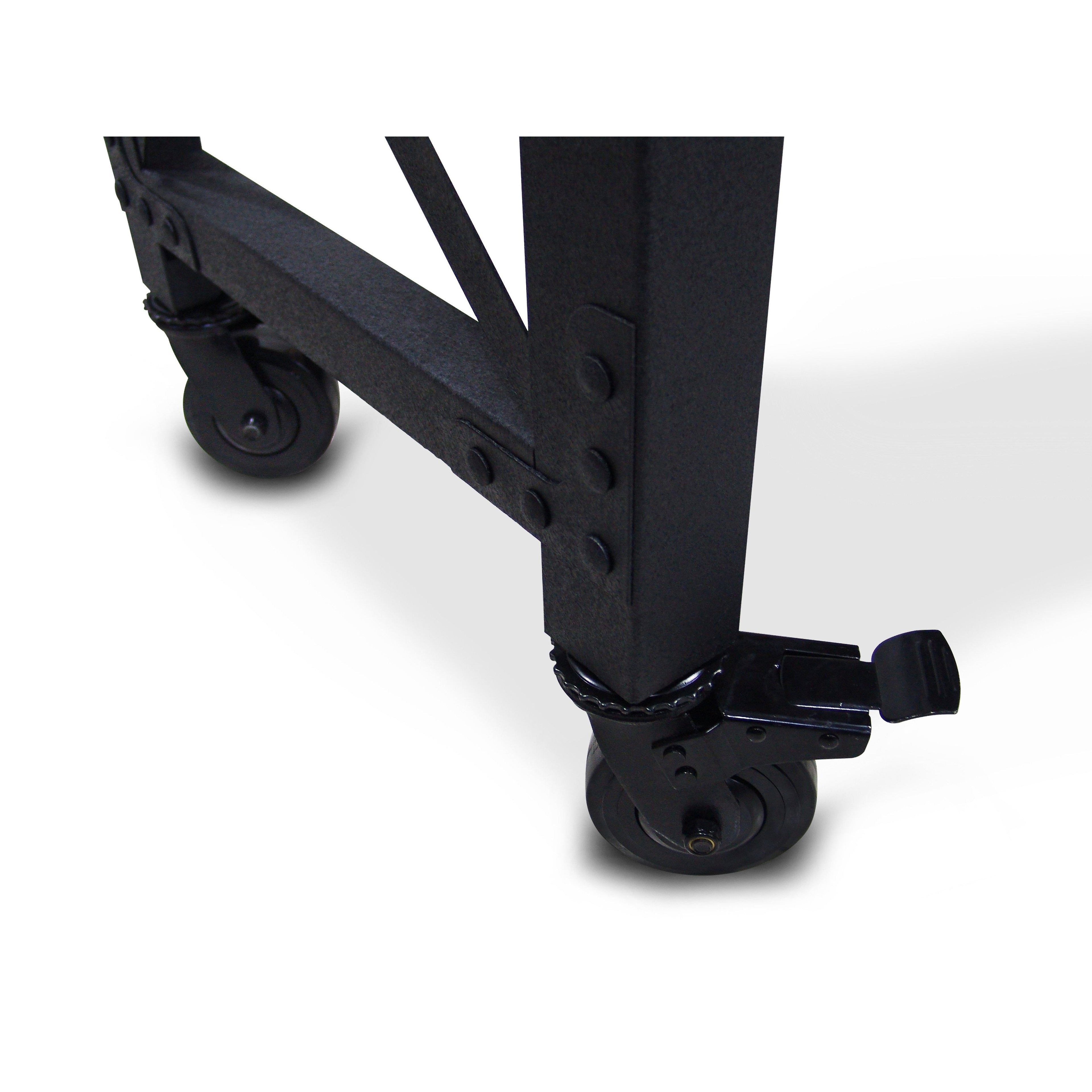 Duramax Rolling Industrial Desk with Wooden Top 62 Inches x 24 Inches