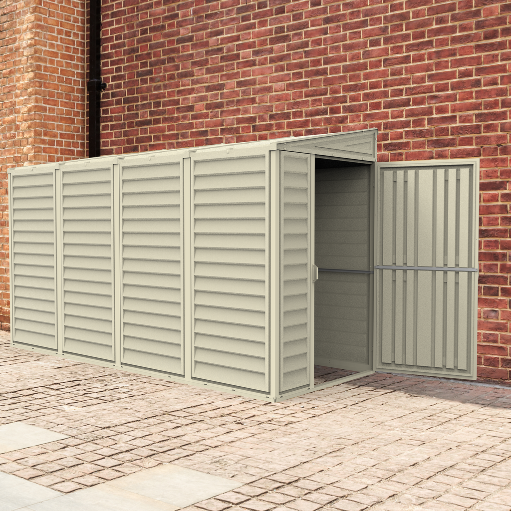 Duramax 4ft x 10ft Sidemate Plastic Vinyl Resin Outdoor Storage Shed With Foundation Kit 06725