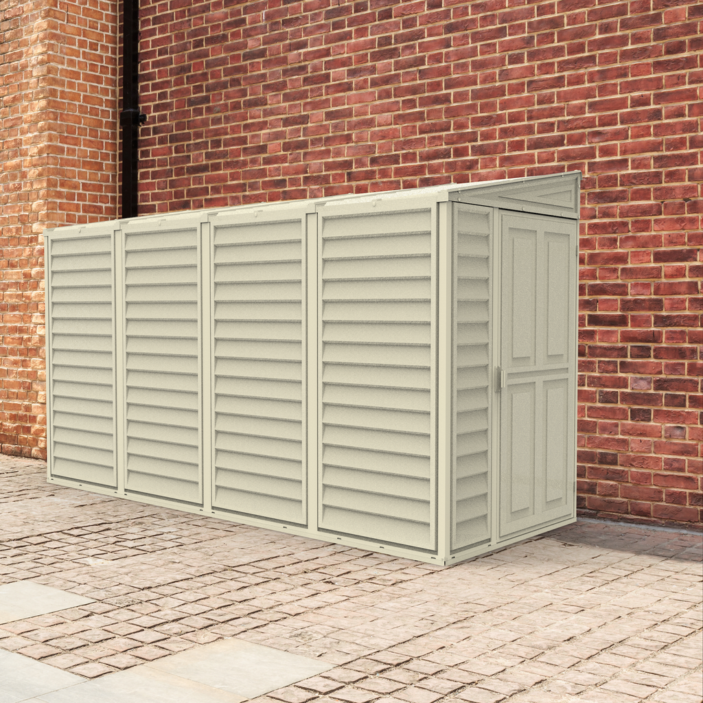 Duramax 4ft x 10ft Sidemate Plastic Vinyl Resin Outdoor Storage Shed With Foundation Kit 06725