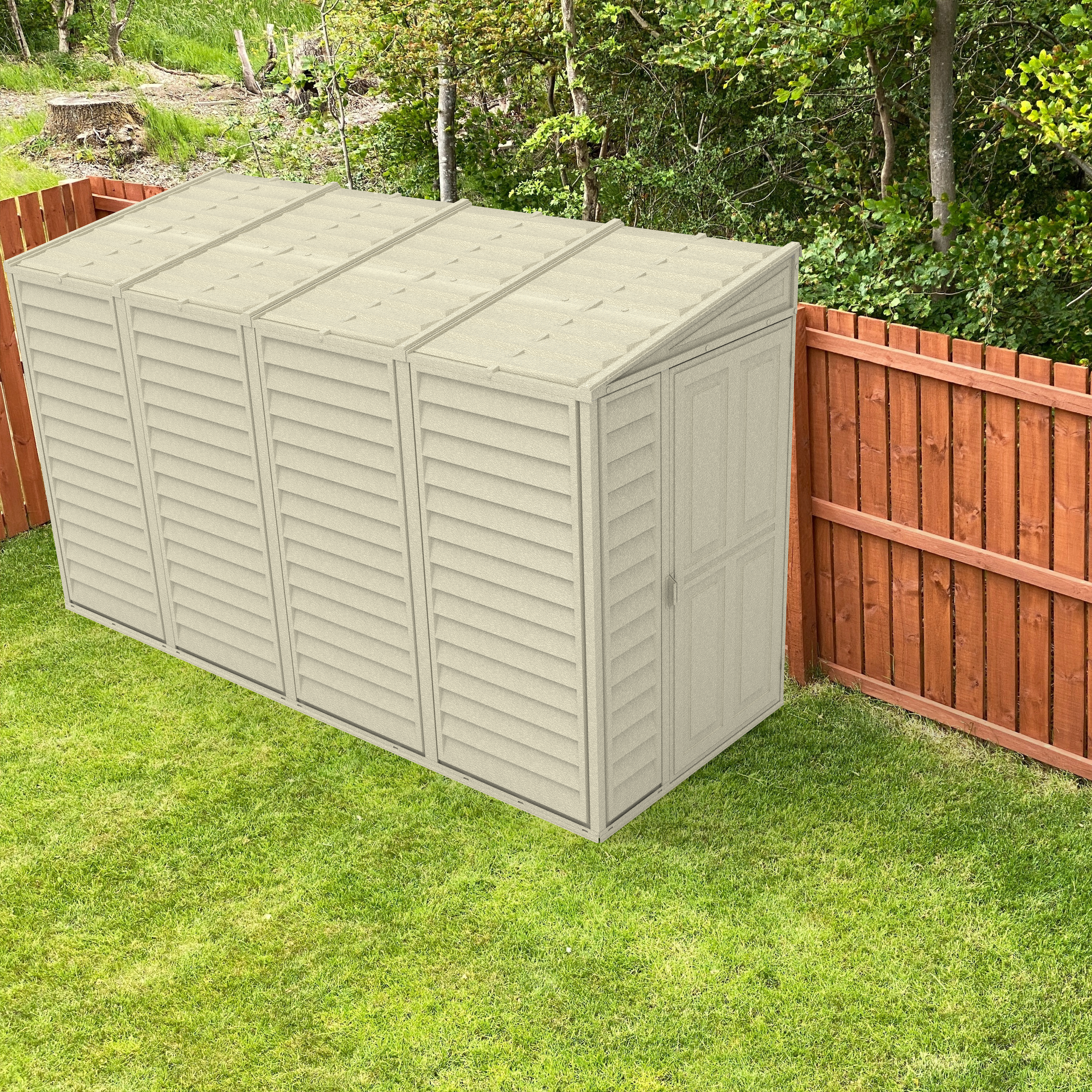 Duramax 4ft x 10ft Sidemate Plastic Vinyl Resin Outdoor Storage Shed With Foundation Kit 06725