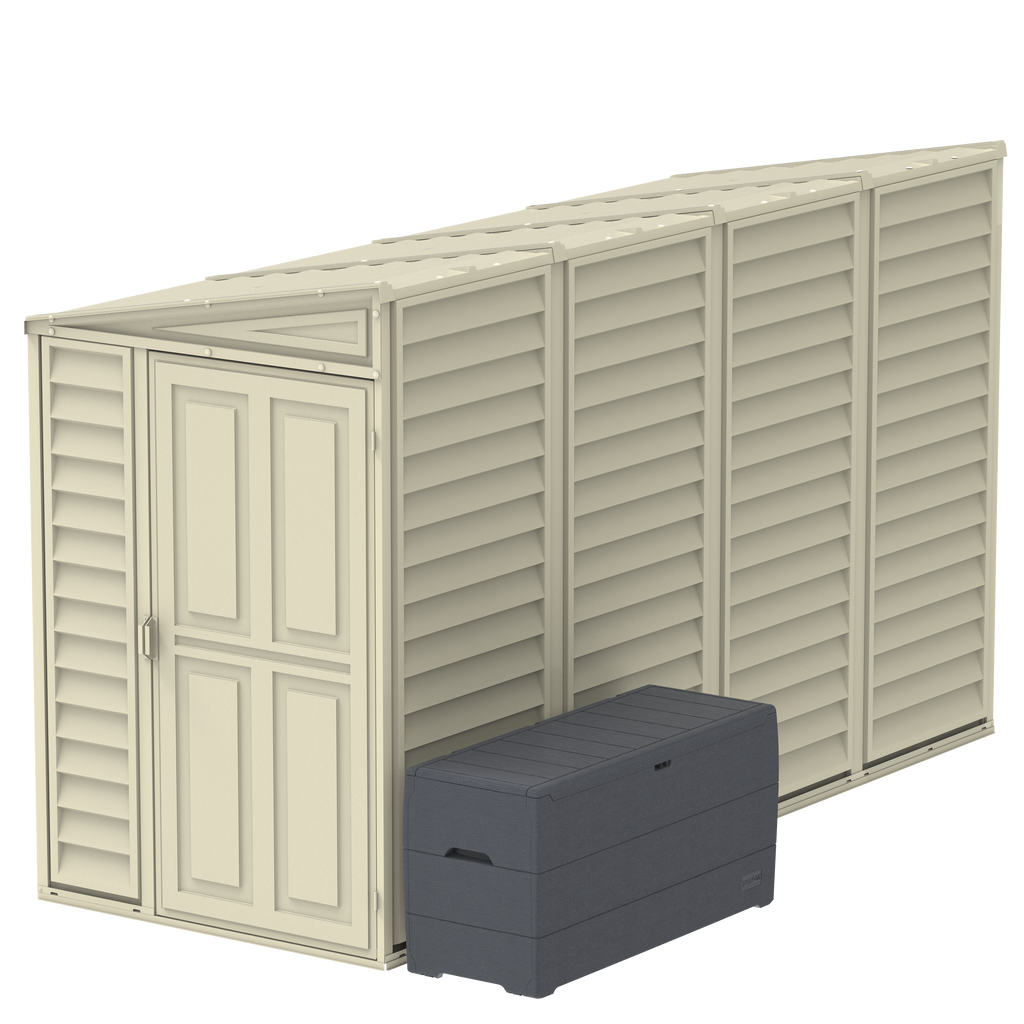 Duramax 4ft x 10ft Sidemate Plastic Vinyl Resin Outdoor Storage Shed With Foundation Kit 06725