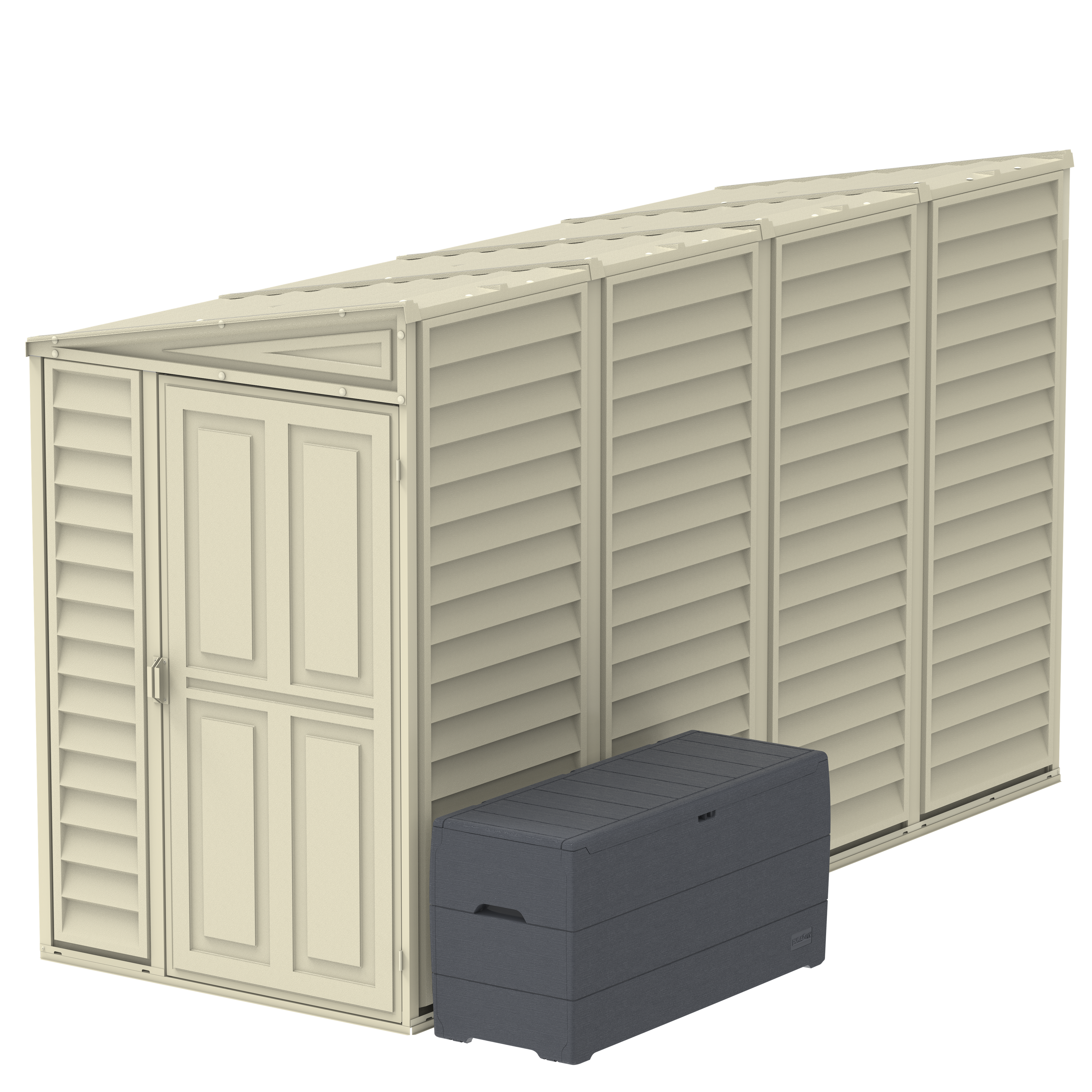 Duramax 4ft x 10ft Sidemate Plastic Vinyl Resin Outdoor Storage Shed With Foundation Kit 06725