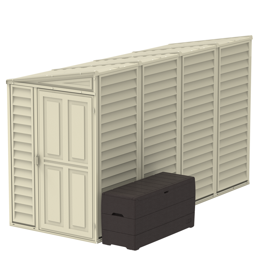 Duramax 4ft x 10ft Sidemate Plastic Vinyl Resin Outdoor Storage Shed With Foundation Kit 06725