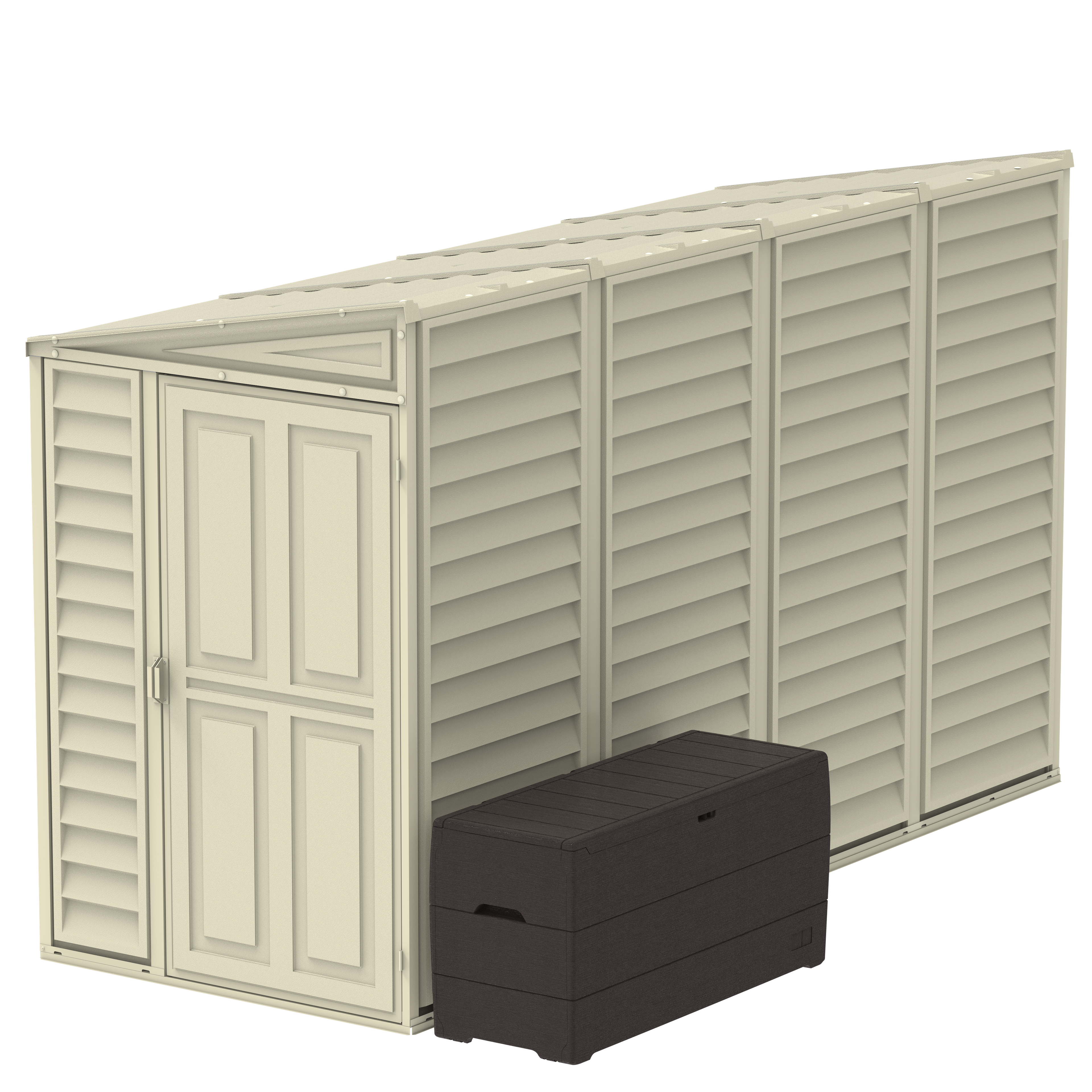 Duramax 4ft x 10ft Sidemate Plastic Vinyl Resin Outdoor Storage Shed With Foundation Kit 06725
