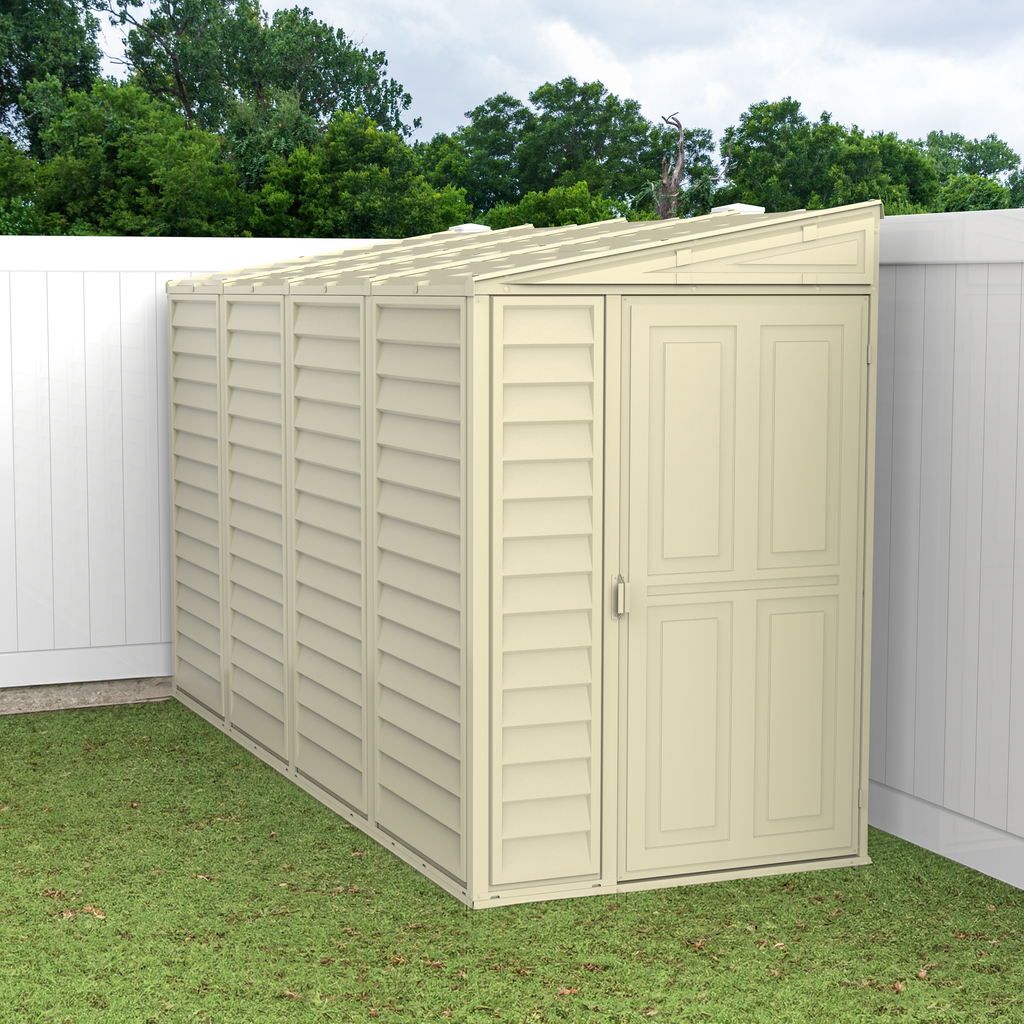Duramax 4ft x 10ft Sidemate Plastic Vinyl Resin Outdoor Storage Shed With Foundation Kit 06725
