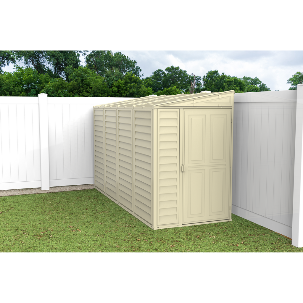 Duramax 4ft x 10ft Sidemate Plastic Vinyl Resin Outdoor Storage Shed With Foundation Kit 06725